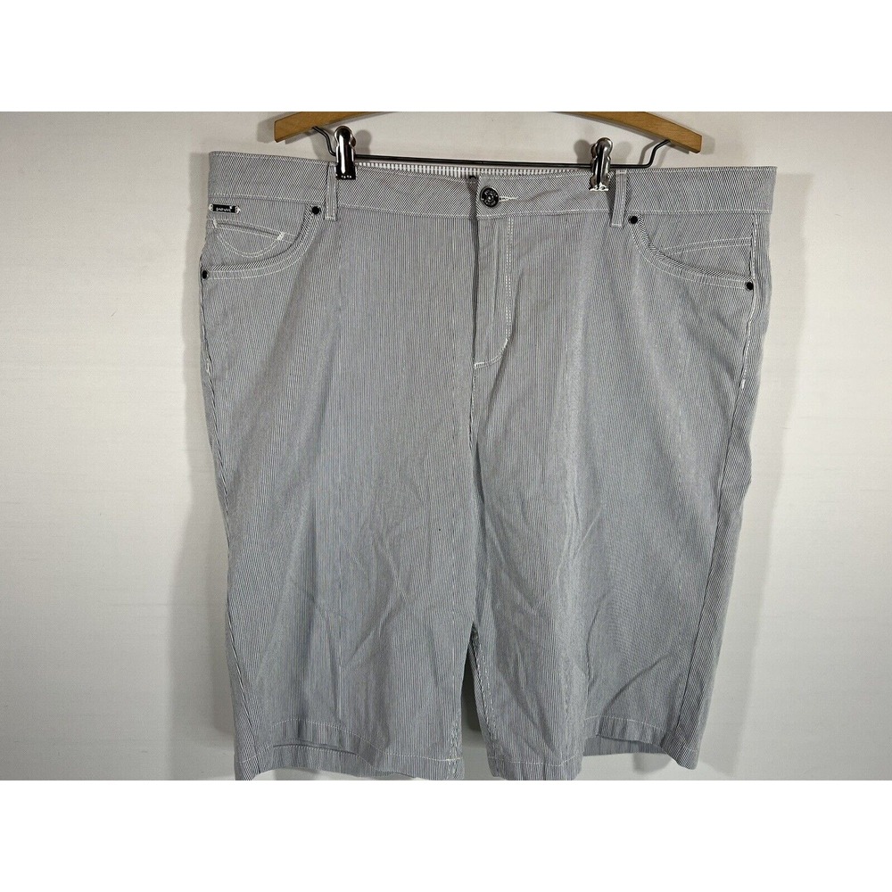 Per Una Mens‎ Shorts 42 Blue White Seersucker Chino Summer Preppy Casual